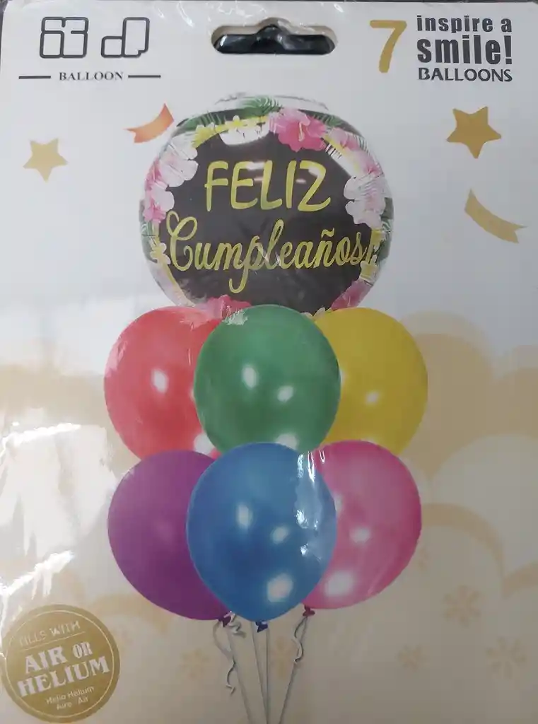 Globos Bouquet X 7 Feliz Cumpleaños