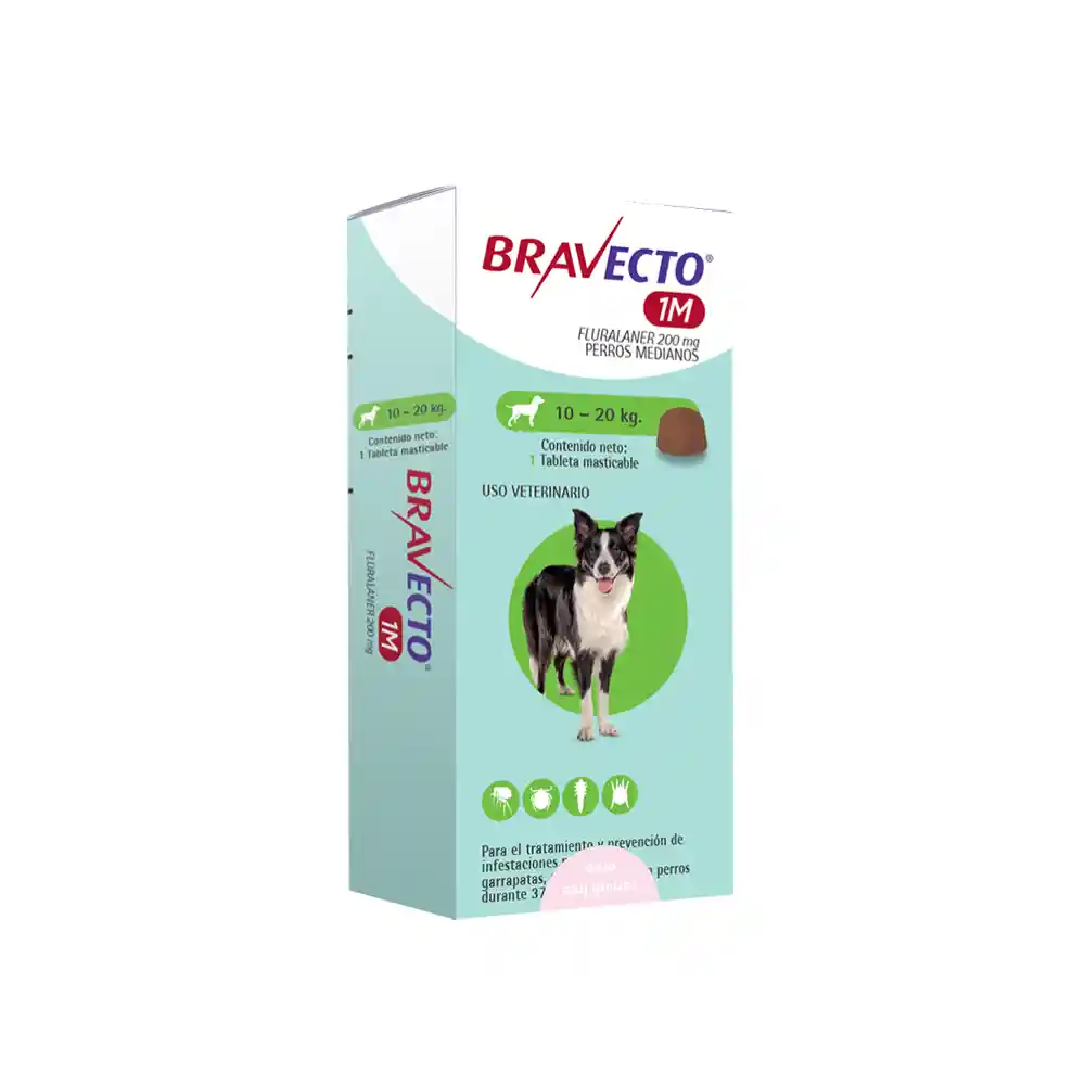 Bravecto 1 Mes 10 A 20 Kg
