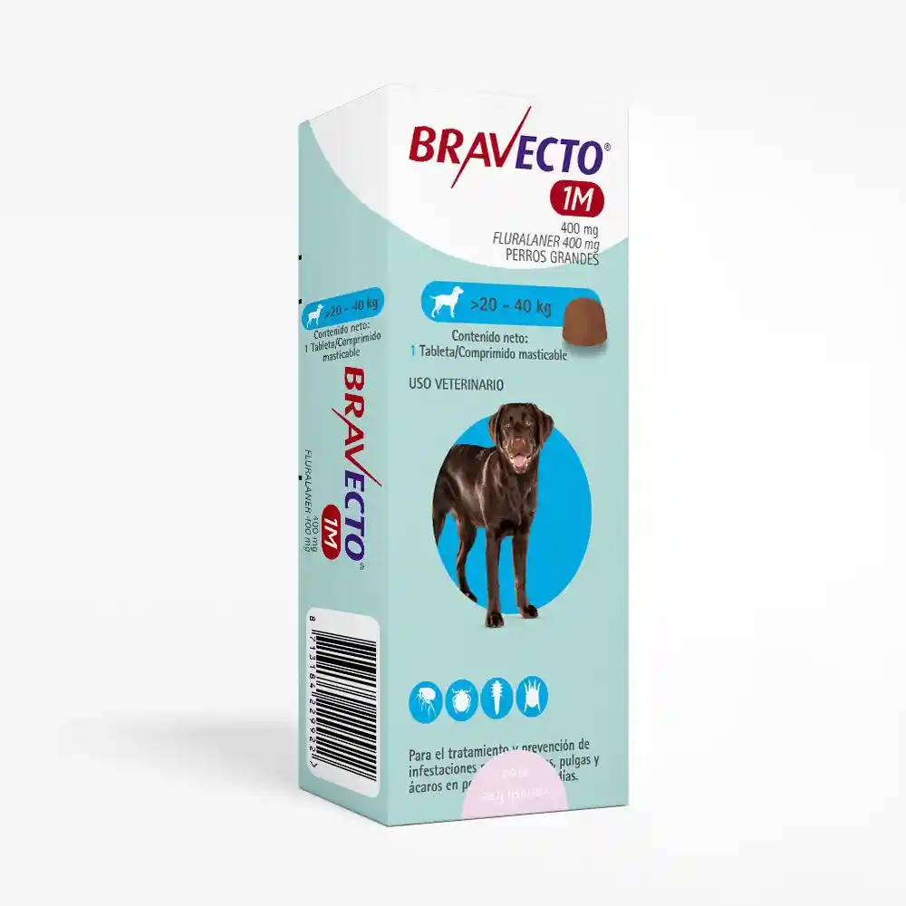 Bravecto 1 Mes 20 A 40 Kg
