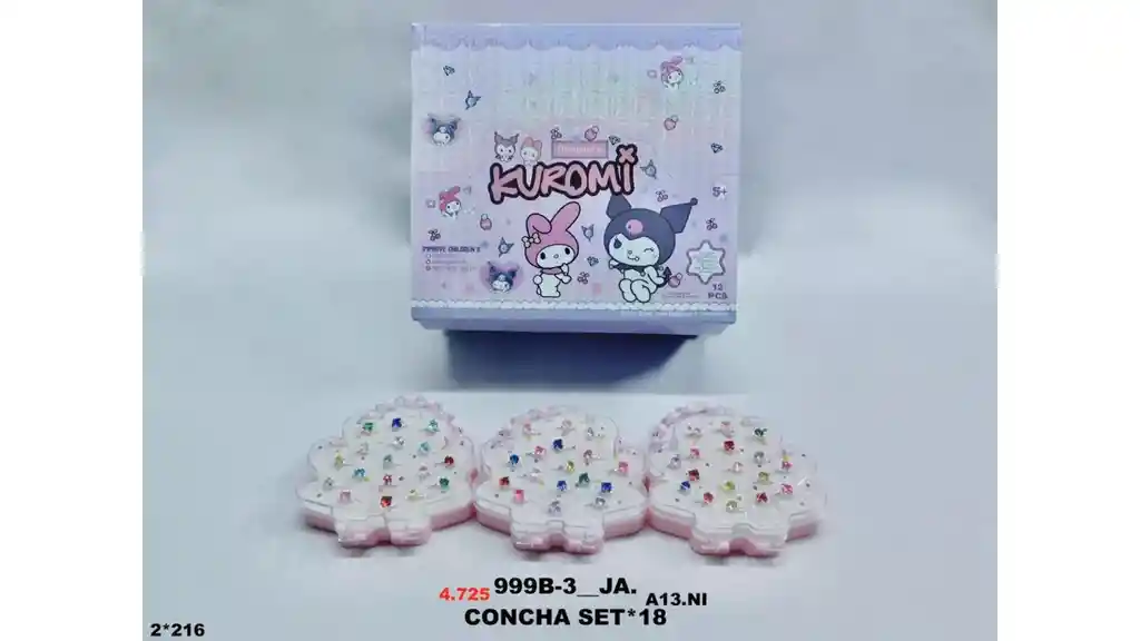 Juego Anillos Fantasía Resina Estuche Lujo Kuromi Juguetes