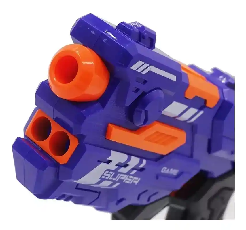 Pistola Super Shoot 2 En 1 Dardos Y Orbis De Agua