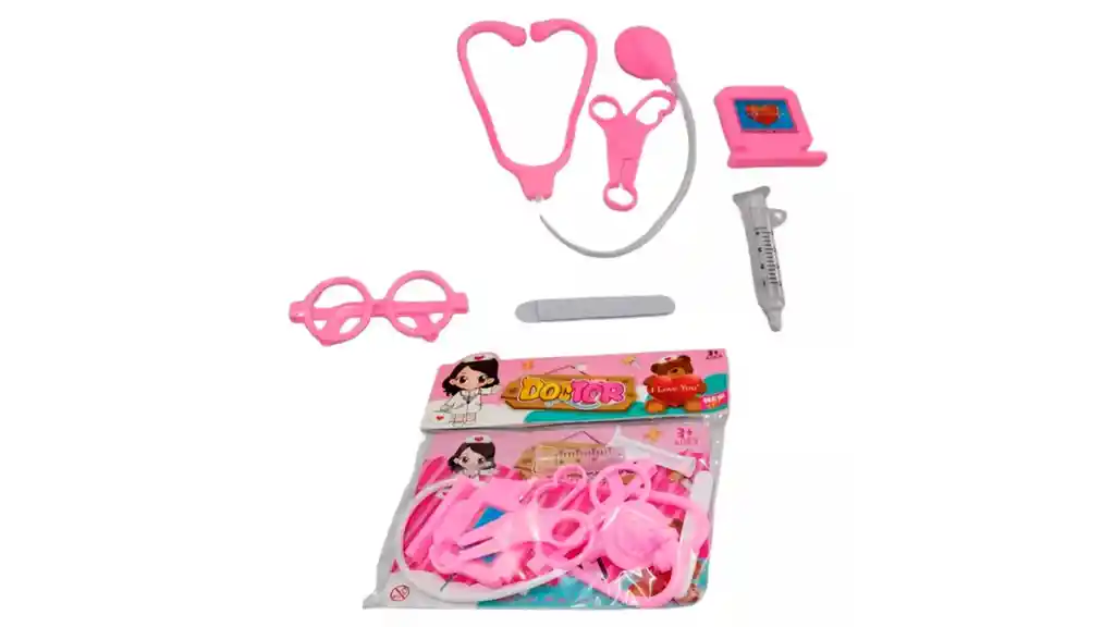 Set Doctor Doctora Kit Medico Juguete Gafas Estetoscopio