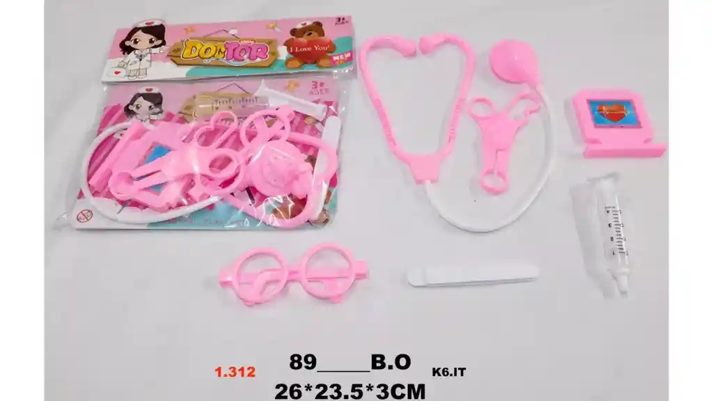 Set Doctor Doctora Kit Medico Juguete Gafas Estetoscopio