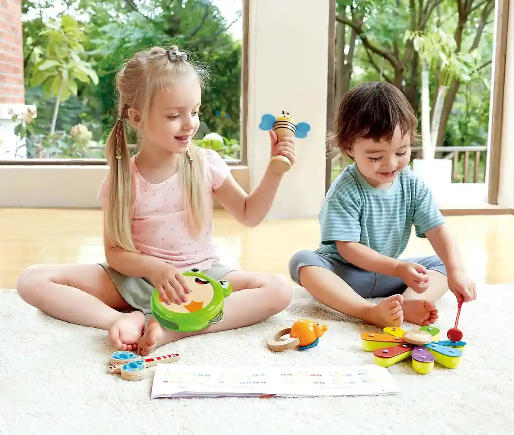 Juego Set Musical 5 En 1 En Madera Hape Para Niños
