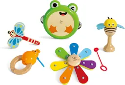 Juego Set Musical 5 En 1 En Madera Hape Para Niños