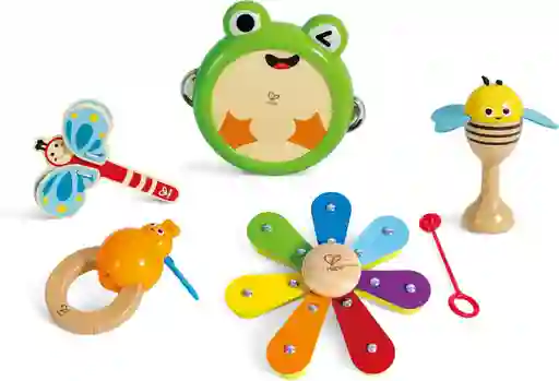 Juego Set Musical 5 En 1 En Madera Hape Para Niños