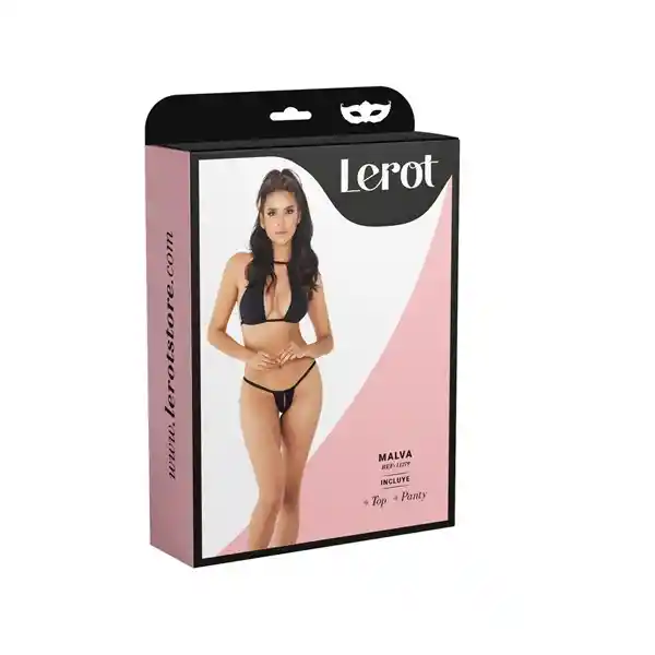 Conjunto Lenceria Malva Negro