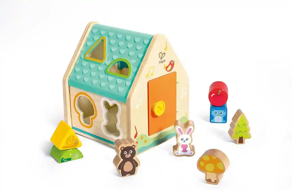 Juego Encajable Casa De Actividades En Madera Para Niños