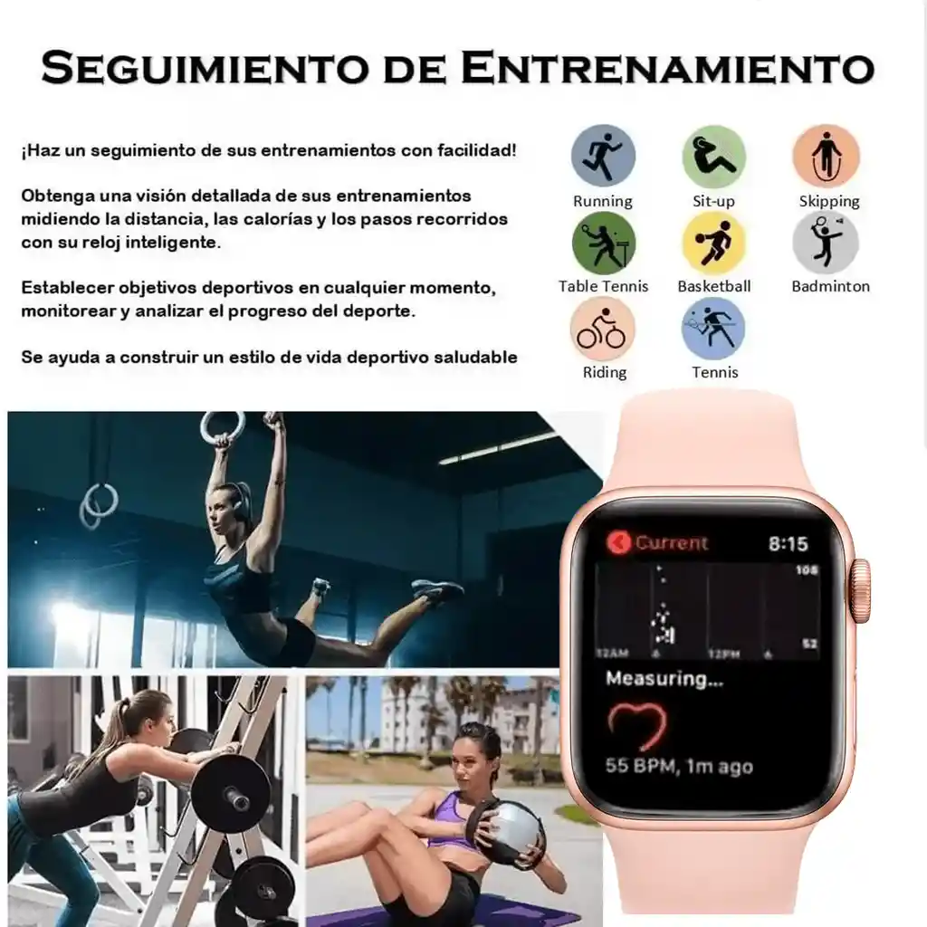 Reloj Deportivo Sensor Calorías Distancia Ritmo Cardiaco