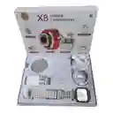 Combo X8 Smartwatch + Auriculares Bluetooth + Bateria Externa + Cargas Inalambricas + Cargador Iphone (puldo Negro)