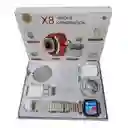 Combo X8 Smartwatch + Auriculares Bluetooth + Bateria Externa + Cargas Inalambricas + Cargador Iphone (puldo Negro)