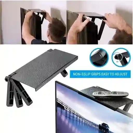 Soporte Plegable Universal Para Decodificador O Otros En La Parte Superior De Tv O Pc