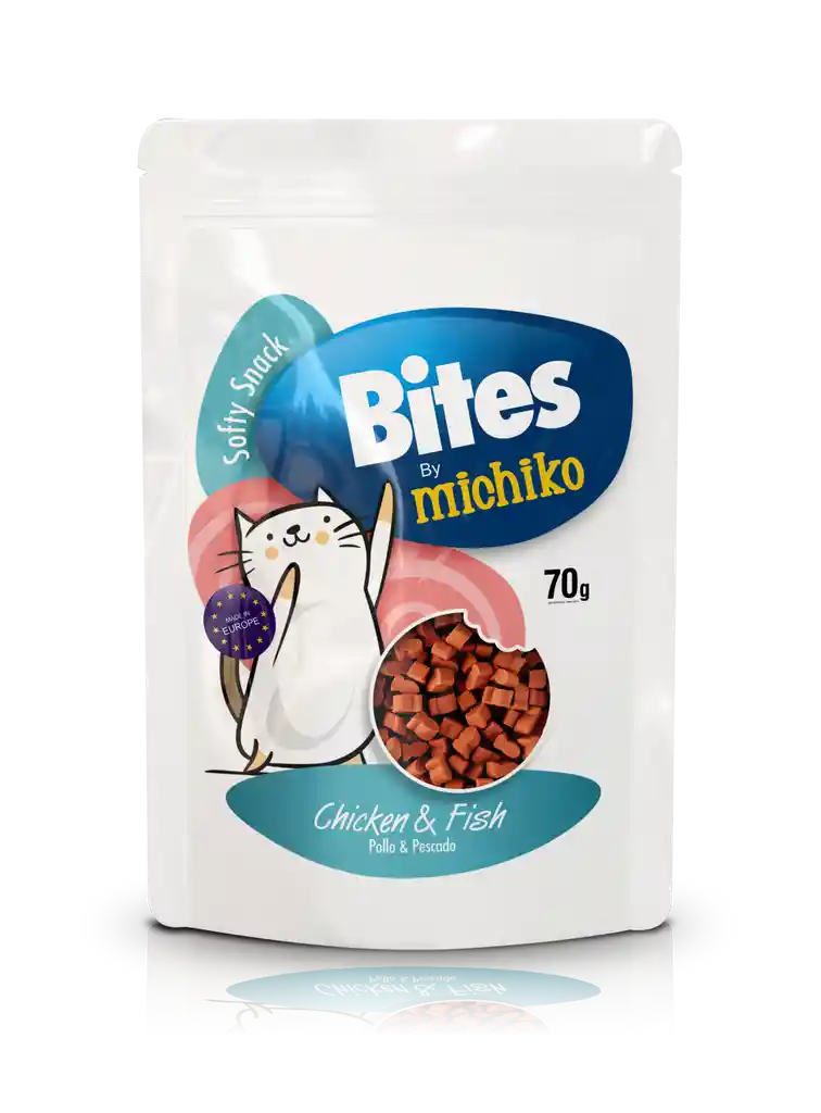 Snack Para Gato Bites By Michiko Pollo Y Pescado X 70gr