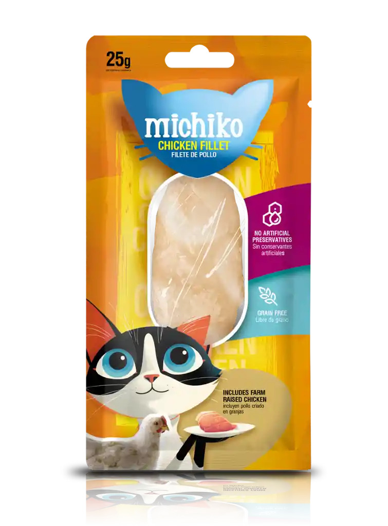 Snack Michiko Filete Pollo Natural X 25gr