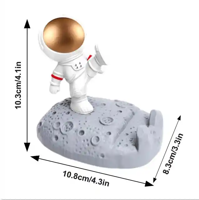 Trípode Astronauta Casco Dorado
