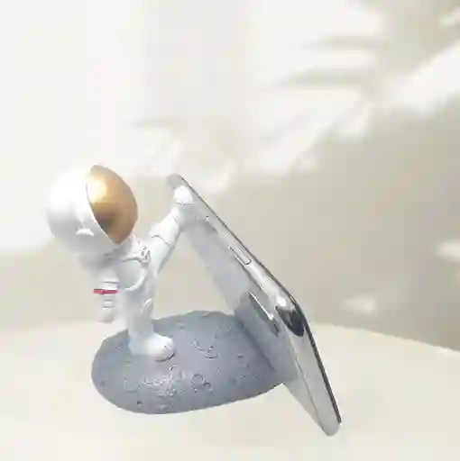 Trípode Astronauta Casco Dorado