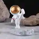 Trípode Astronauta Casco Dorado