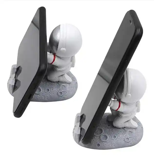Trípode Astronauta Casco Plateado