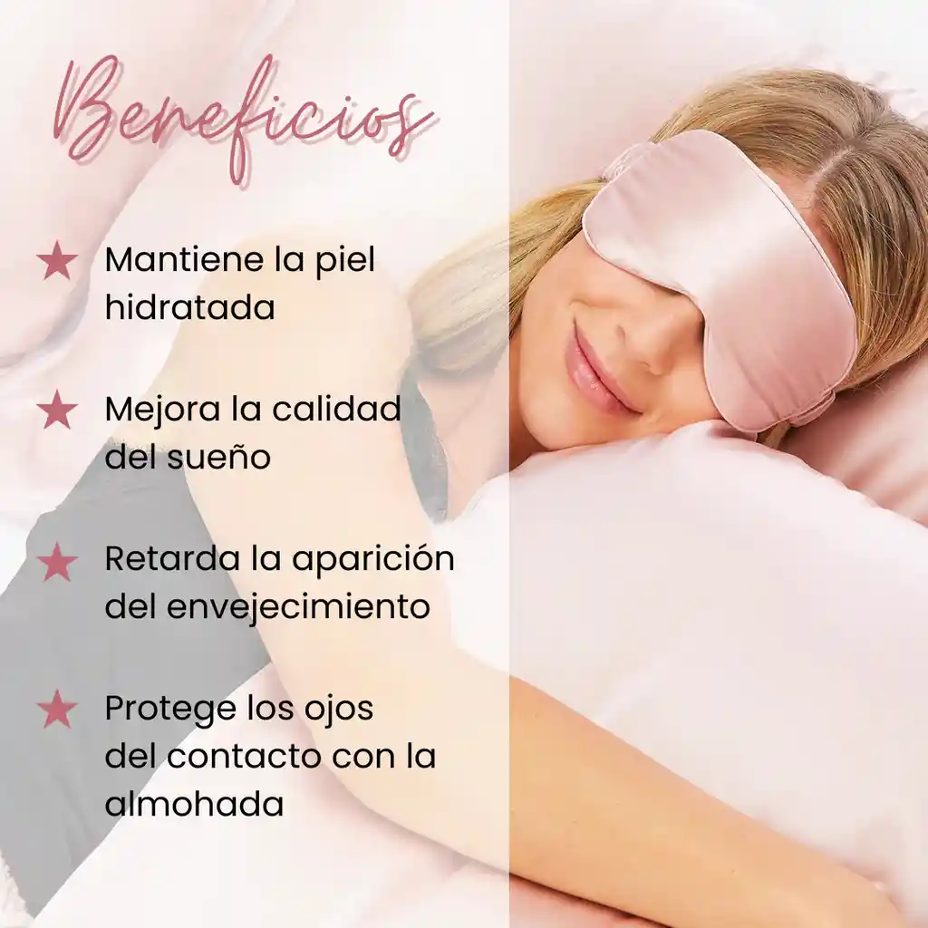 Máscara Antifaz Cubre Ojos Para Dormir Descansar En Satín