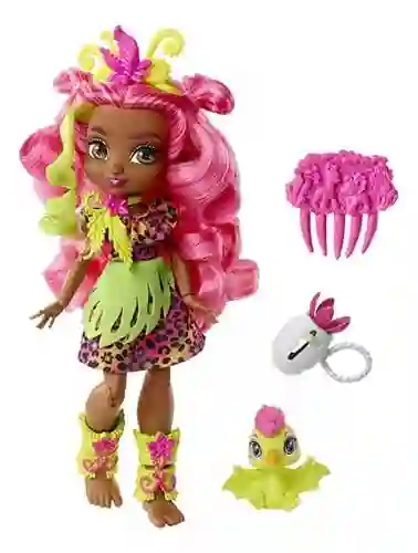 Muñeca Cave Club Fernessa Moda Prehistórica Con Accesorios