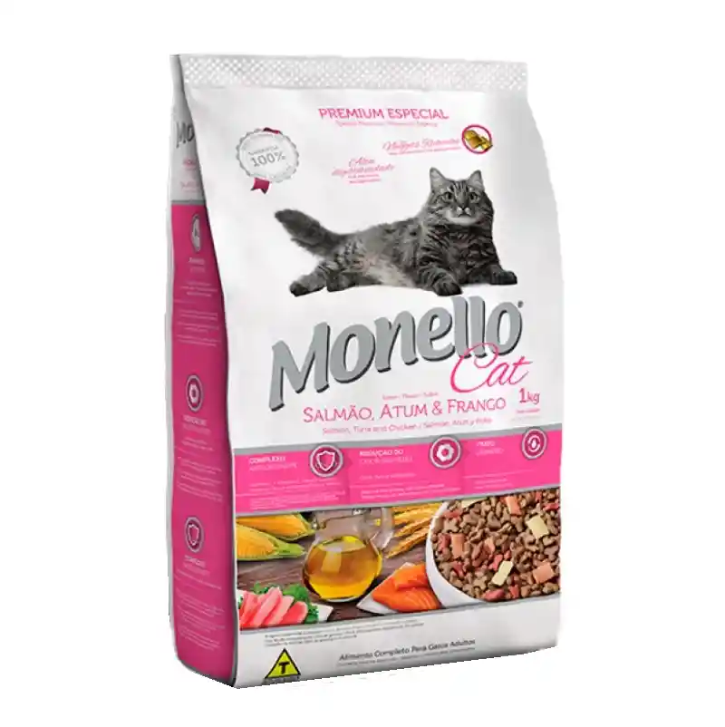 Monello Cat Adulto Salmón, Atún Y Arroz X 15 Kg