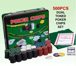 Set Poker Fichas Baraja Juego Mesa Apuestas Casino