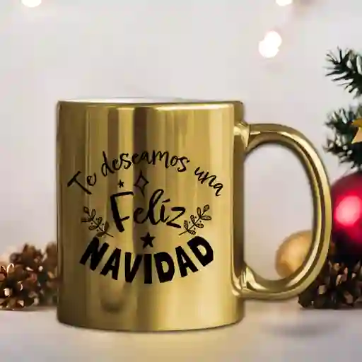 Mug Dorado Navidad 11 Oz Ref. 5 X 1 Unidad