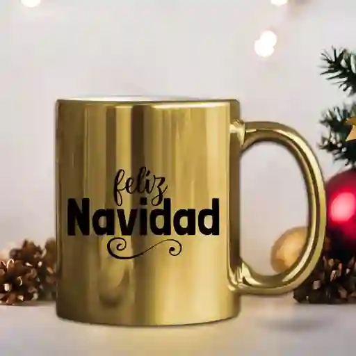Mug Dorado Navidad 11 Oz Ref. 6 X 1 Unidad