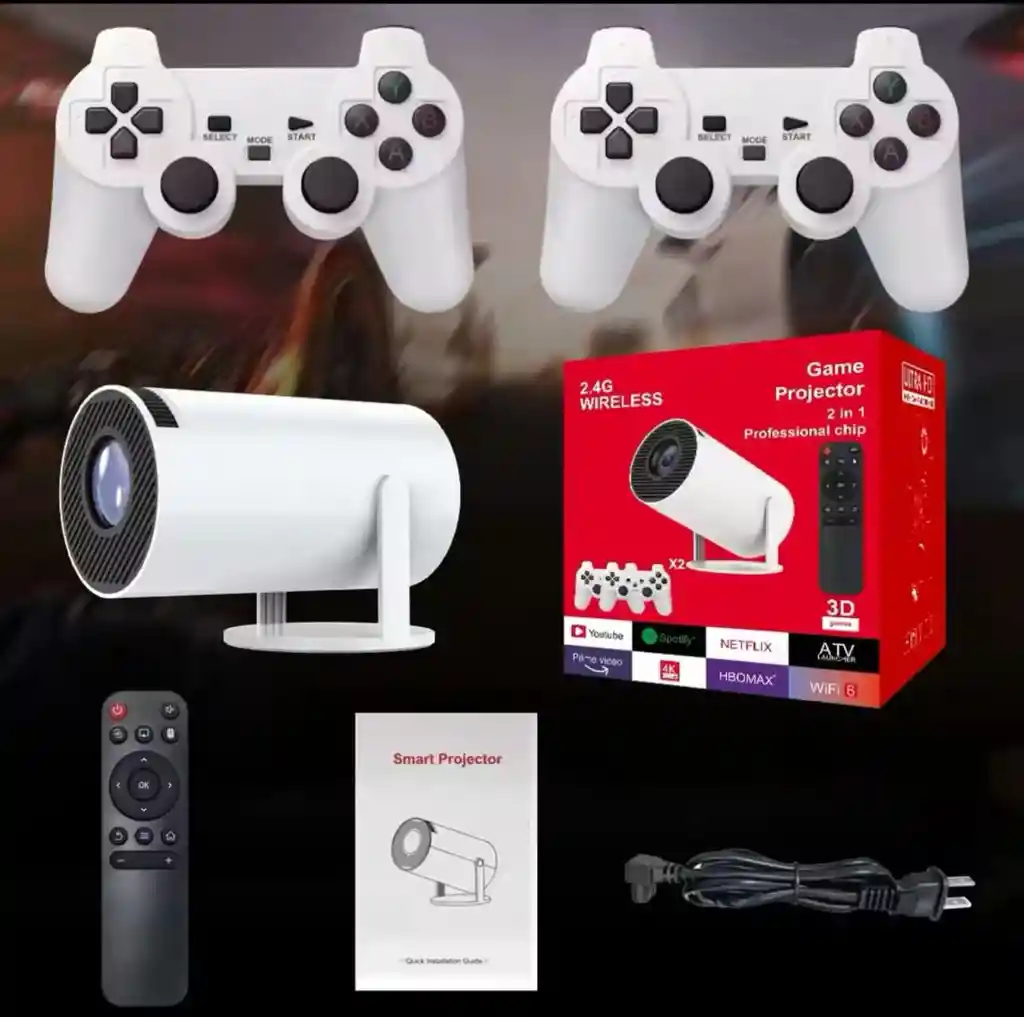 Controller Game Hy3000 Projector 4k Native 720p Android 11 300ansi Wifi6 Bt5