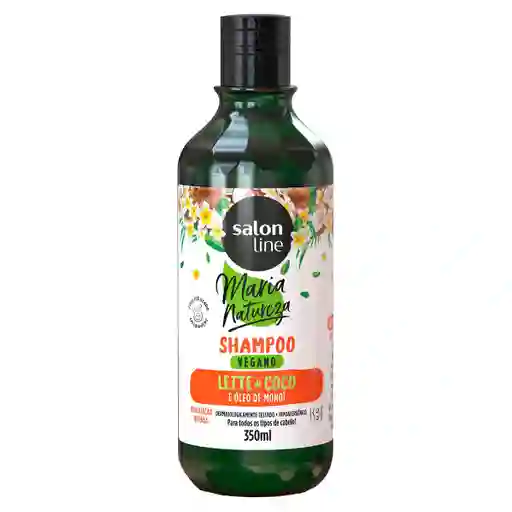 Salon Line Shampoo Vegano Maria Natureza, Leche De Coco, Hidratación Intensa - 350 Ml