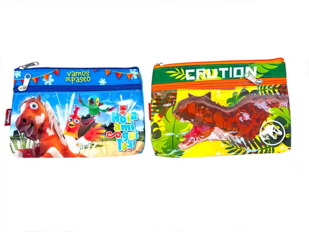 Cartuchera Para Niño 2 Bolsillos Primavera Diseños Surtidos
