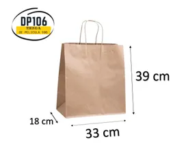 Bolsa De Regalo Kraft 33x18x39 X 1 Und