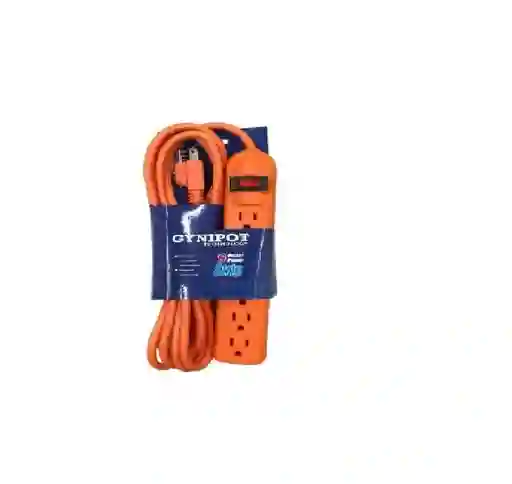 Extension Electrica Gynipot Multiple 1 Metros Naranja