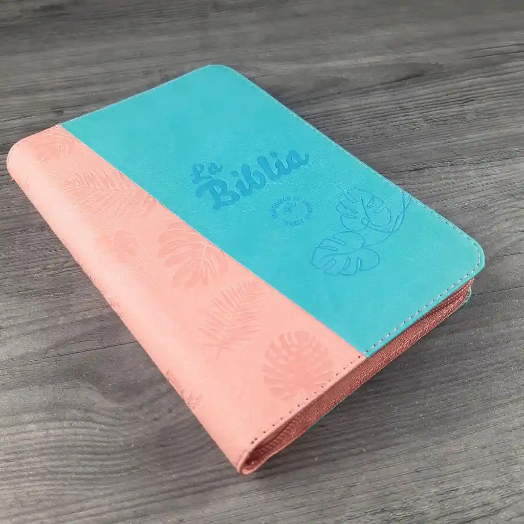 Biblia Tla Menta Rosa Letra Grande 11 Puntos Con Cremallera