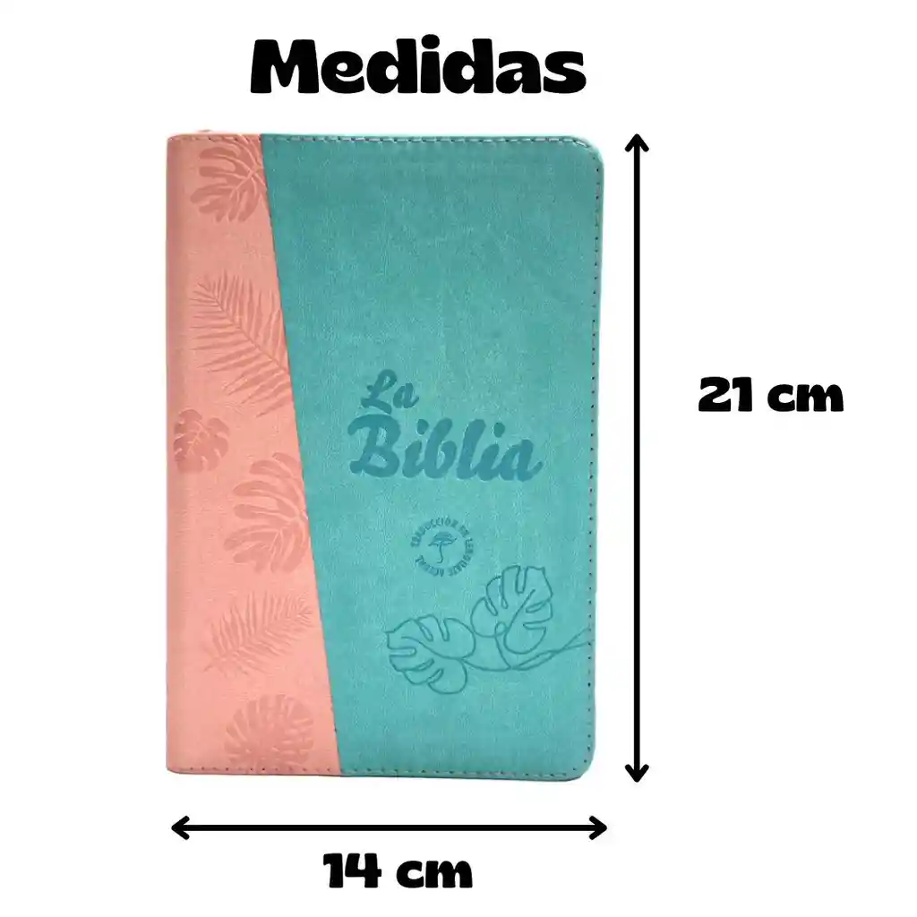 Biblia Tla Menta Rosa Letra Grande 11 Puntos Con Cremallera