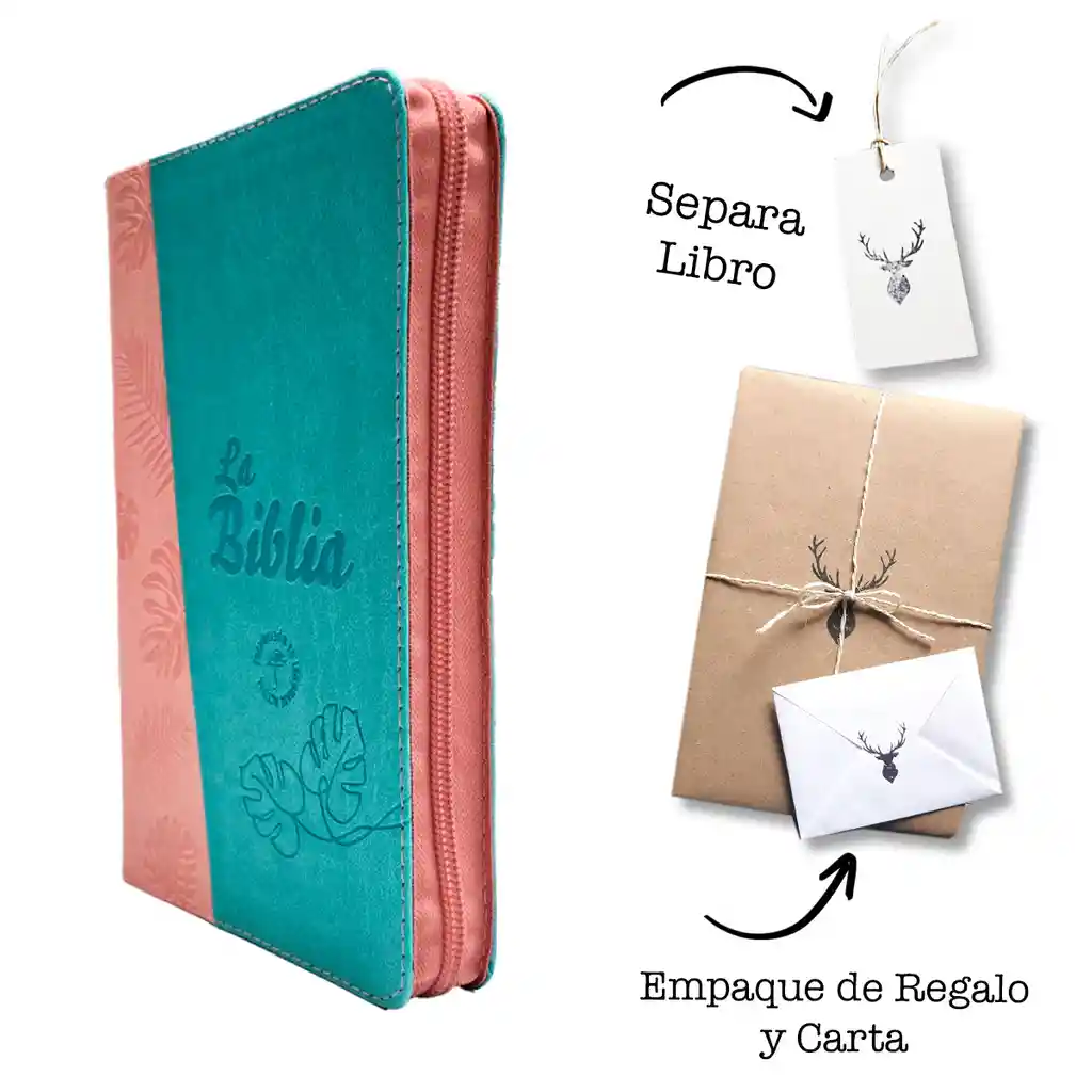 Biblia Tla Menta Rosa Letra Grande 11 Puntos Con Cremallera