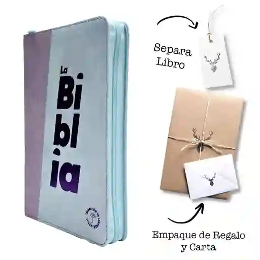 Biblia Tla Lila Morado Letra Grande 11 Puntos Con Cremallera