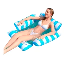 Flotador Hamaca 4 Lados Adultos Piscina Fiesta Silla Cama Azul