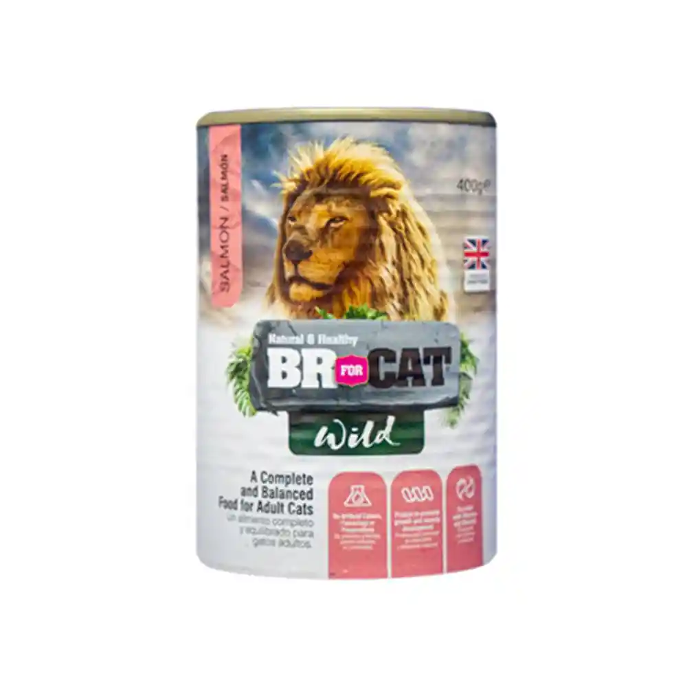 Br For Cat Lata Wild Para Gatos Sabor A Salmón De 400g