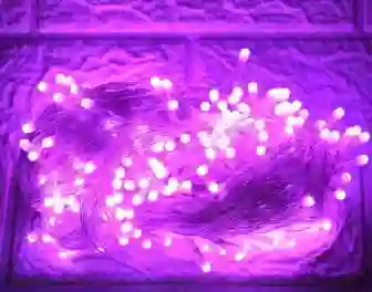 Luces De Navidad X92 Bombillos Luz Lineal Led Morado Cable Blanco