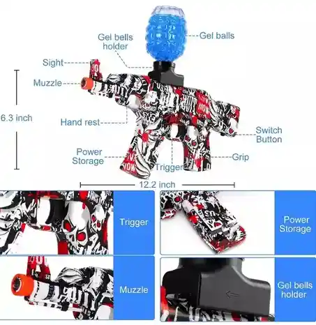 Juguete Pistola Hidrogel Recargable Para Niños