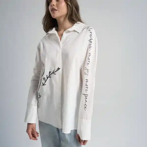 L / Camisa More Peace - Marfil