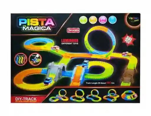 Pista Magica Luminosa 341 Piezas 646 Cm