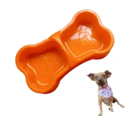 Comedero Mini Tipo Hueso Para Perros Y Gatos Con Estampado