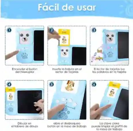 Tableta Mágica Lcd Tarjetas Interactivas Aprende Ingles