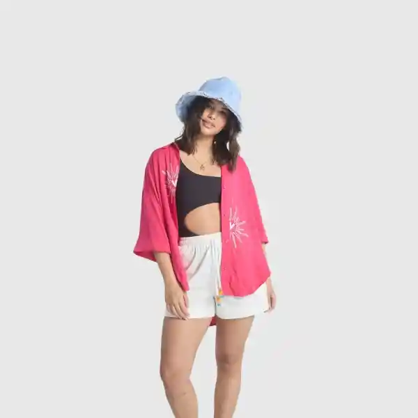 Xl / Sobrecamisa Rayito De Sol - Fucsia