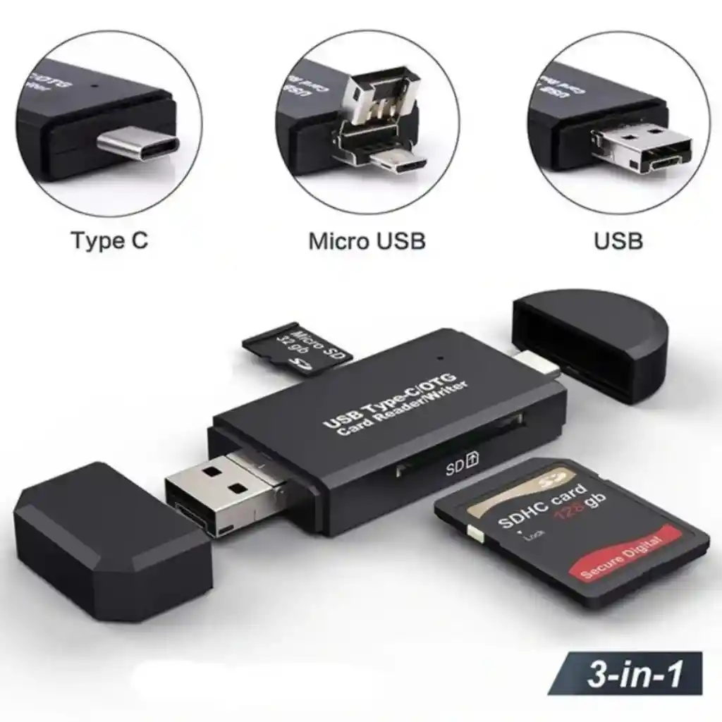 Lector De Tarjetas Sd Micro Sd Usb Tipo C Adaptador 3.0