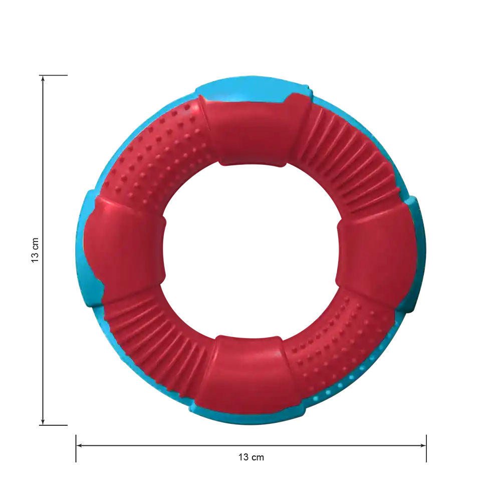 Juguete Aro Mediano Rojo/azul Caribe Para Macotas X 1 Unidad