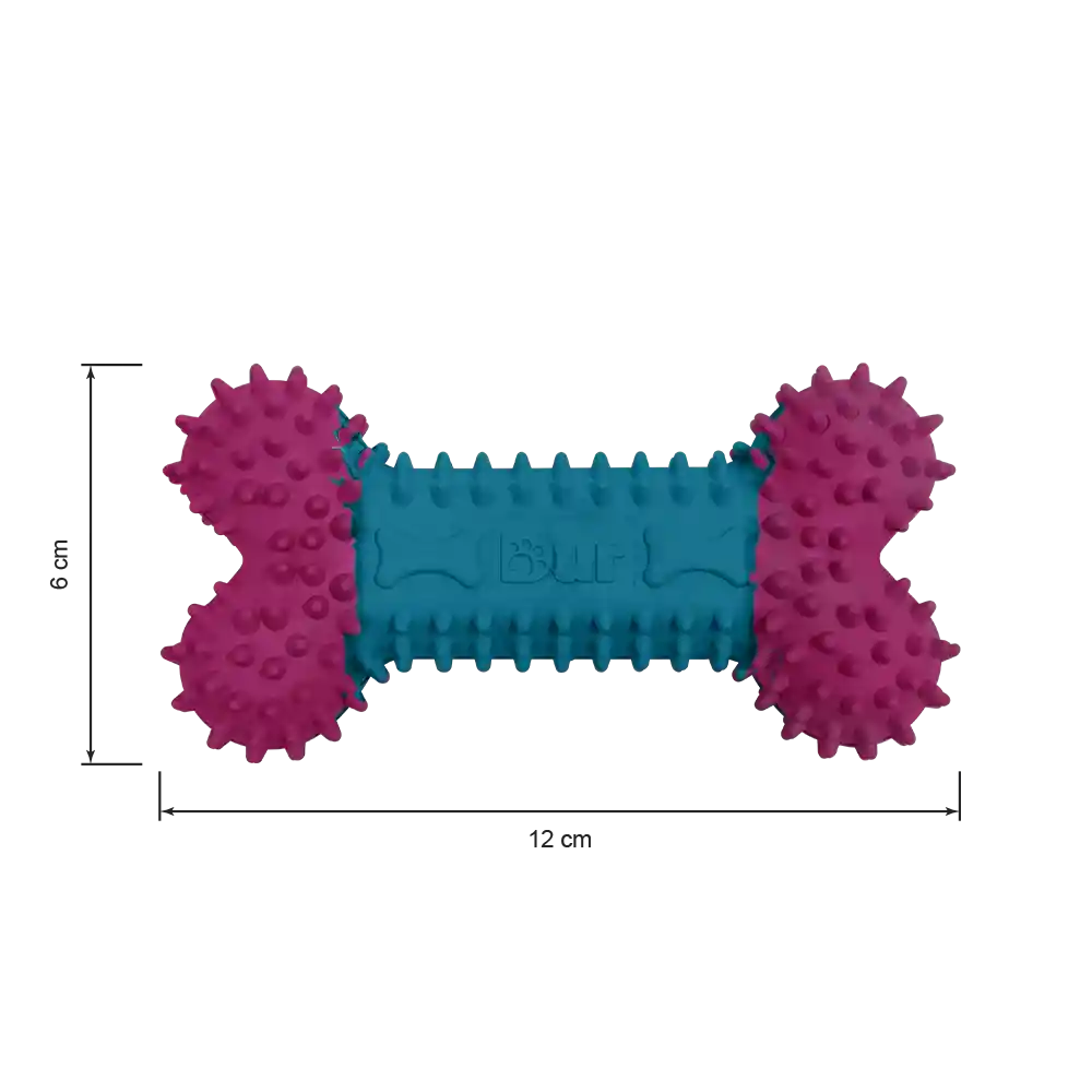 Juguete Hueso Pequeño Azul Caribe/fucsia Para Macotas X 1 Unidad