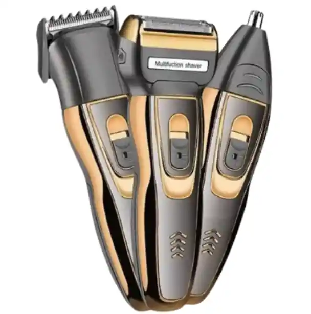 Geemy Gm-595 Máquina De Afeitar 3 En 1 Con Cabezales Intercambiables